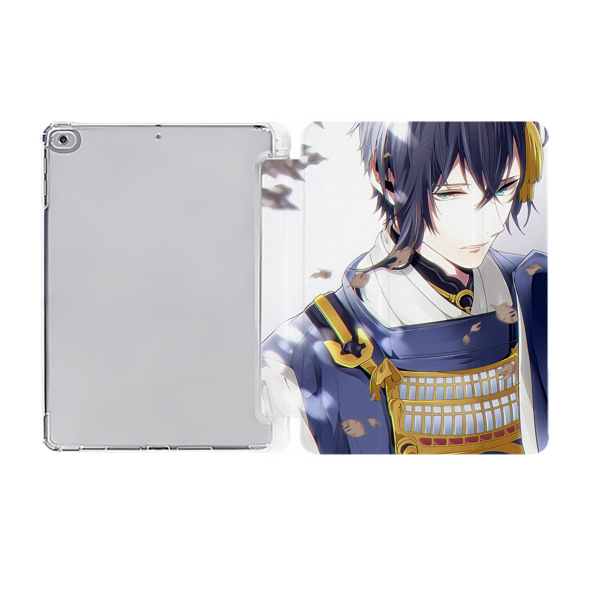 （画像用） 刀剣乱舞 Touken Ranbu IPad ケース ペン収納付き 三つ折りスタンド PUレザー×シリコン 対応機種9.5/10.5/10.9インチ